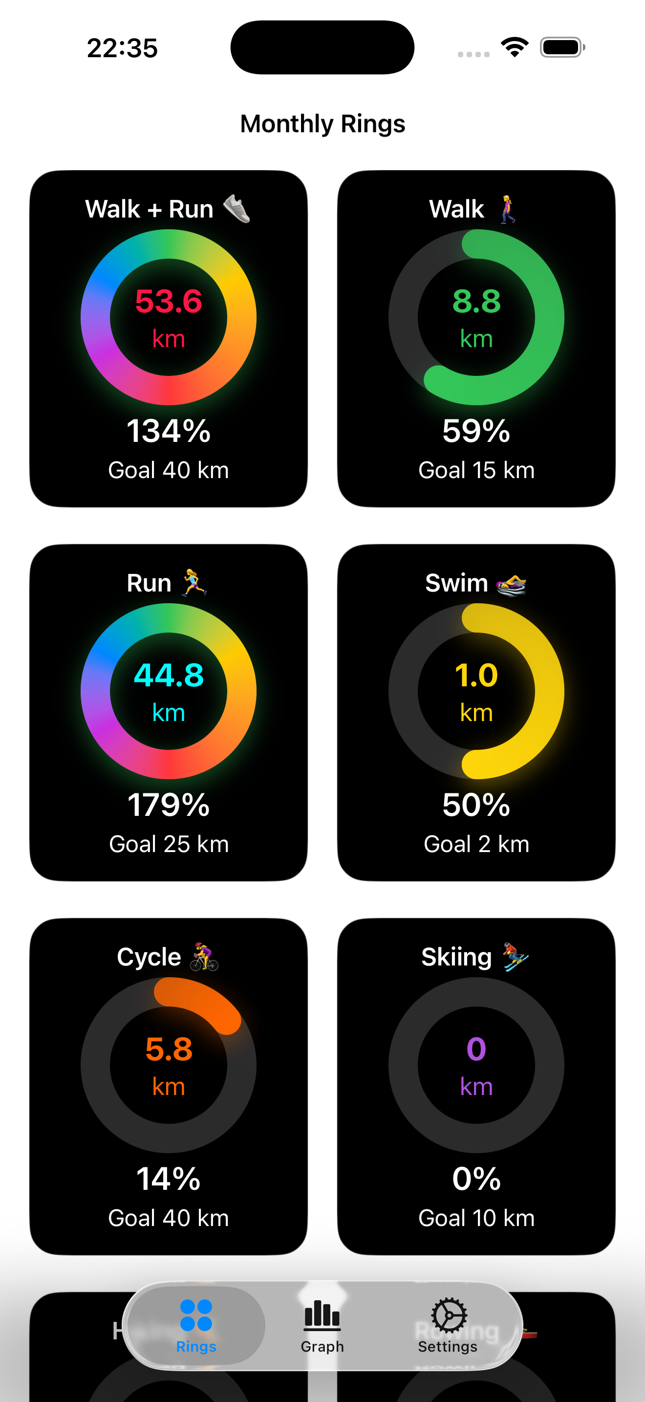 SportRing iPhone settings 1