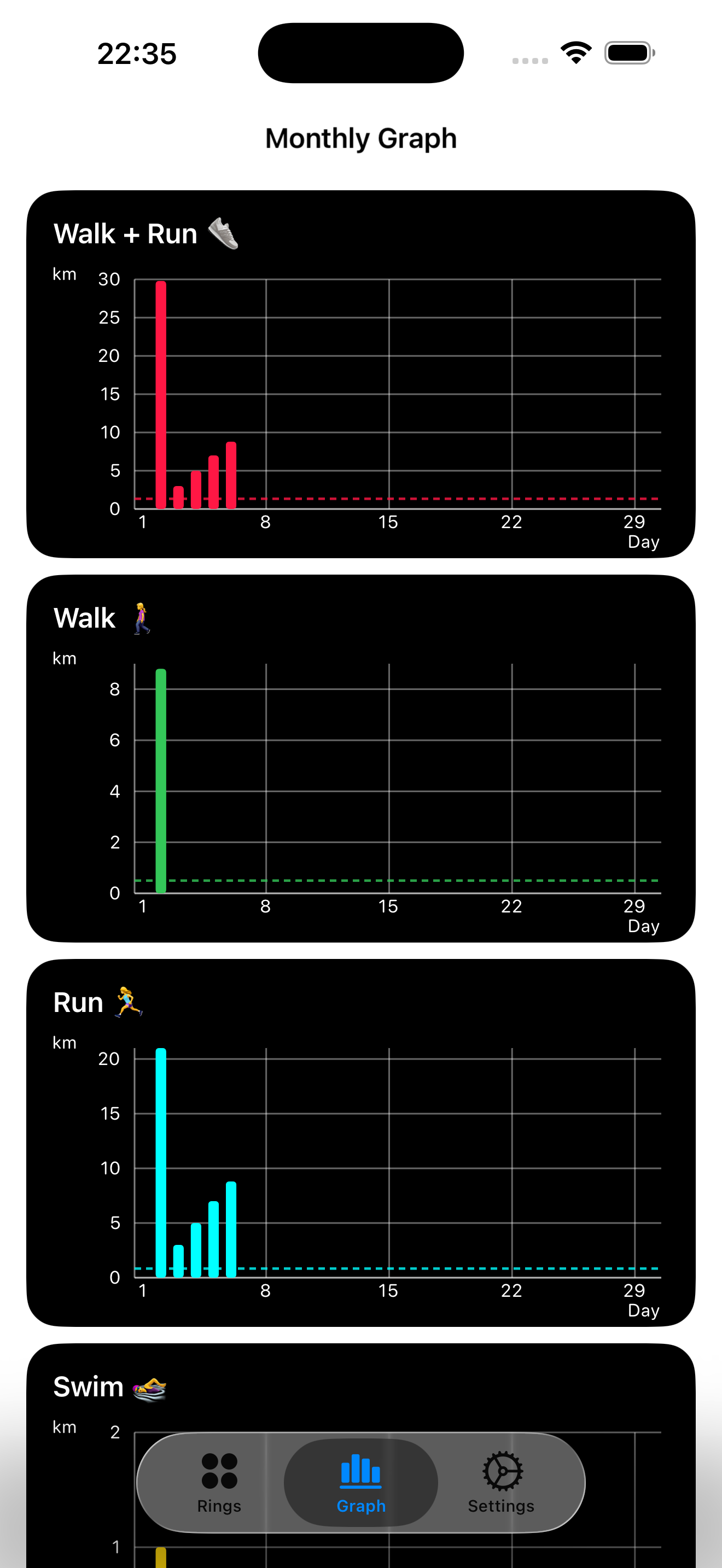 SportRing iPhone settings 2